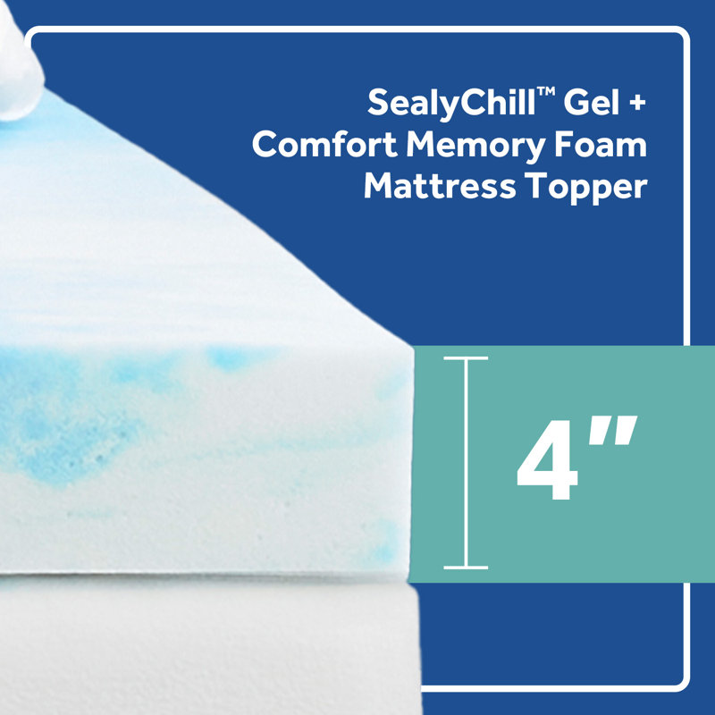 SealyChill 4" Memory Foam Mattress Topper & Reviews Wayfair